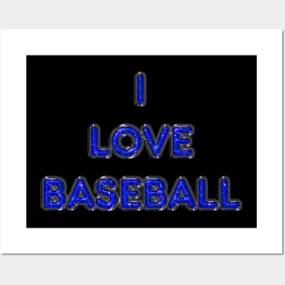 I Love Baseball - Blue Posters and Art